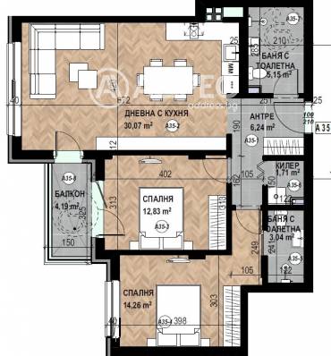 Тристаен апартамент, София, Кръстова вада, 677157, Снимка 1