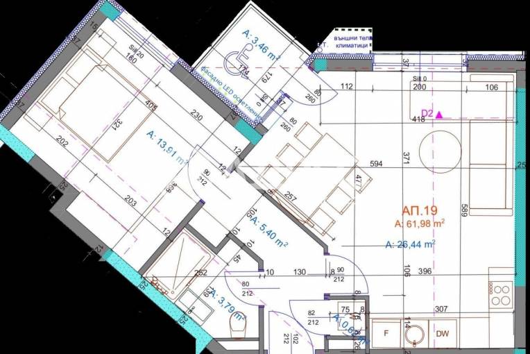 Двустаен апартамент, Бургас, Братя Миладинови, 672159, Снимка 1