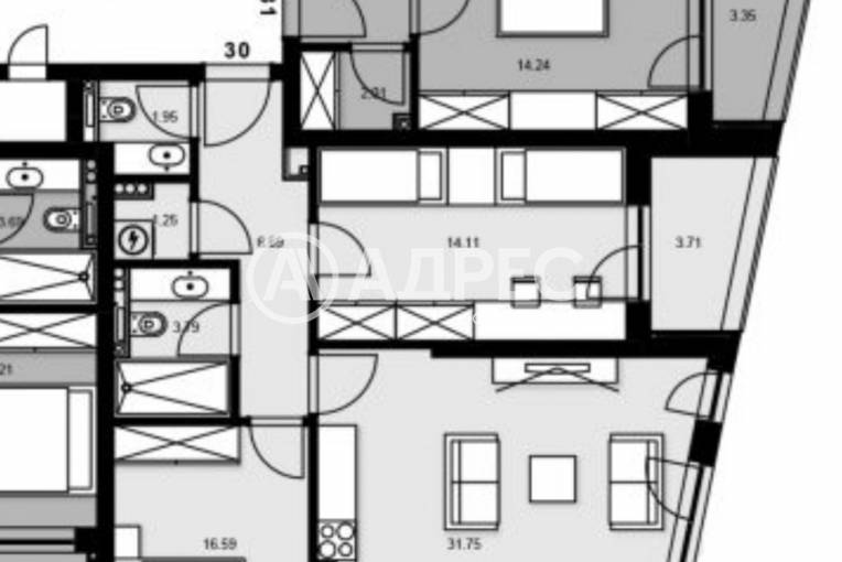 Тристаен апартамент, Варна, Левски, 676161, Снимка 1