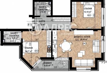 Тристаен апартамент, София, Кръстова вада, 677165, Снимка 1