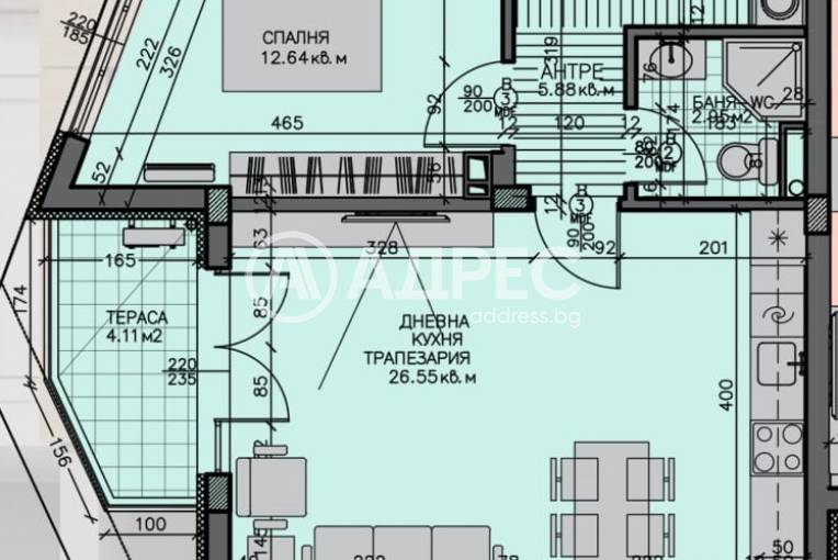 Двустаен апартамент, Бургас, Зорница, 681165, Снимка 3