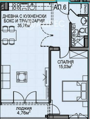 Двустаен апартамент, София, Обеля 2, 687165, Снимка 1