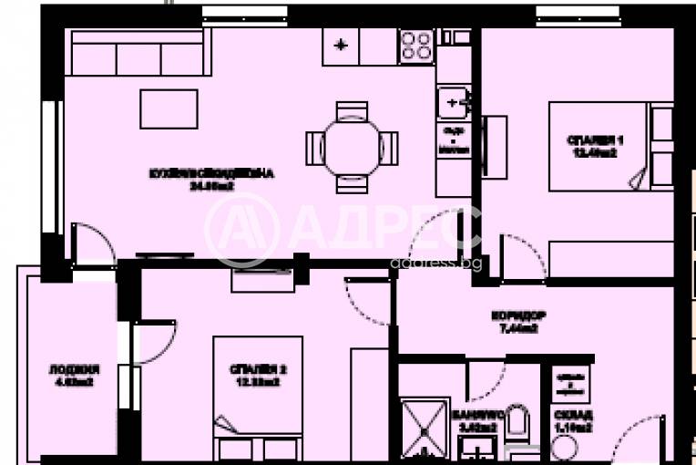 Тристаен апартамент, Благоевград, Изгрев, 674166, Снимка 1
