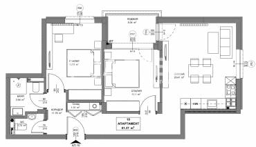 Тристаен апартамент, София, Обеля 2, 690166, Снимка 1