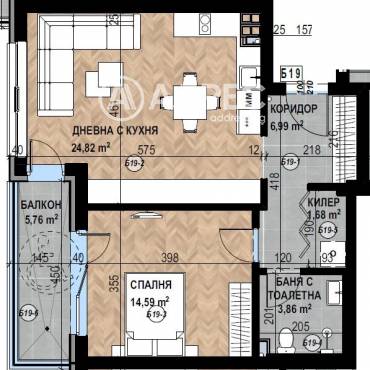 Двустаен апартамент, София, Кръстова вада, 677167, Снимка 1