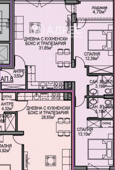 Тристаен апартамент, София, Обеля 2, 687167, Снимка 1