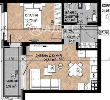 Двустаен апартамент, София, Кръстова вада, 677168, Снимка 1