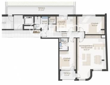 Тристаен апартамент, Пловдив, Център, 667169, Снимка 1