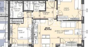 Тристаен апартамент, Пловдив, Тракия, 654171, Снимка 1