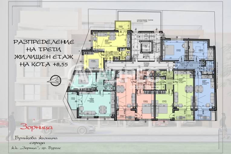 Двустаен апартамент, Бургас, Зорница, 681171, Снимка 4