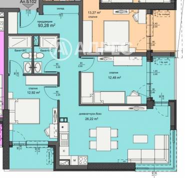 Тристаен апартамент, Бургас, Изгрев, 676172, Снимка 1