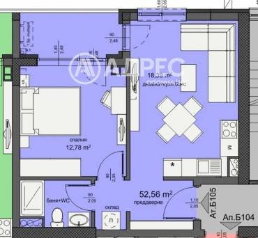 Двустаен апартамент, Бургас, Изгрев, 676173, Снимка 1