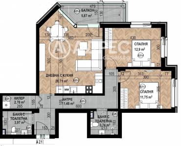 Тристаен апартамент, София, Кръстова вада, 677173, Снимка 1