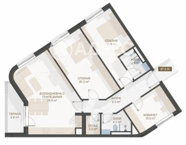 Тристаен апартамент, Пловдив, Център, 667174, Снимка 1