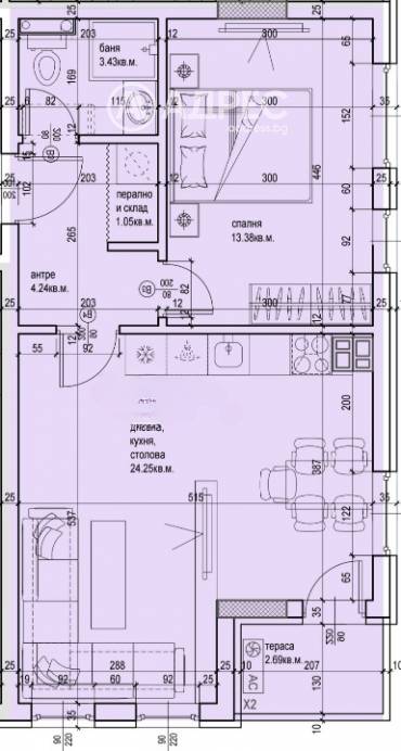 Двустаен апартамент, Пловдив, Каменица 2, 661177, Снимка 1