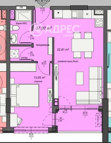 Двустаен апартамент, Бургас, Изгрев, 676177, Снимка 1