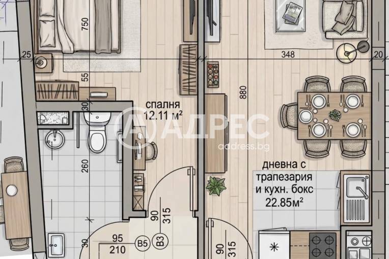 Двустаен апартамент, София, Надежда 4, 682177, Снимка 1