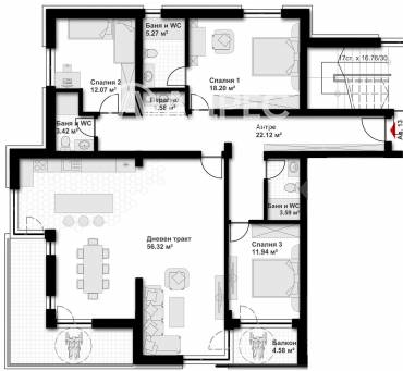 Многостаен апартамент, Варна, Владислав Варненчик, 656179, Снимка 1