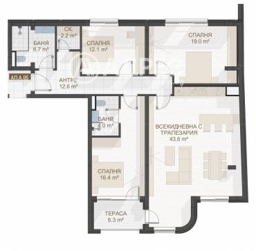 Многостаен апартамент, Пловдив, Център, 667179, Снимка 1