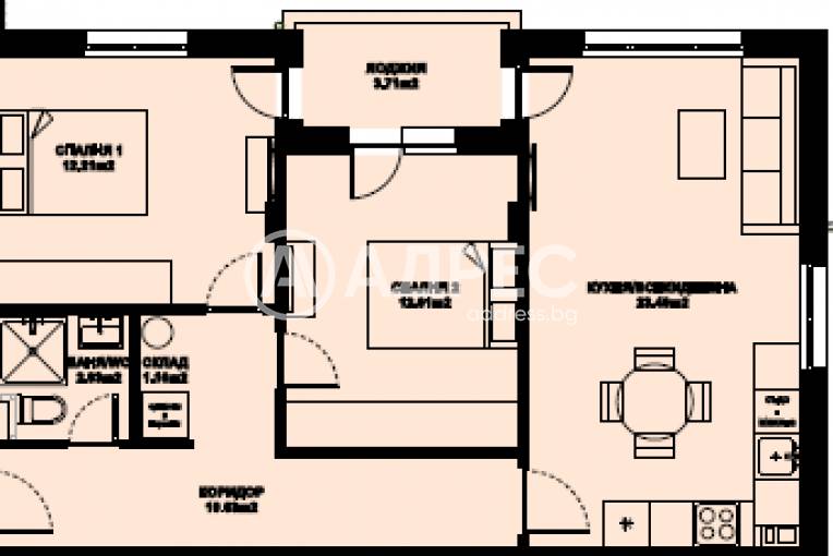 Тристаен апартамент, Благоевград, Изгрев, 674179, Снимка 1