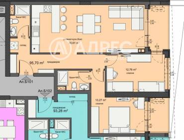 Тристаен апартамент, Бургас, Изгрев, 676180, Снимка 1