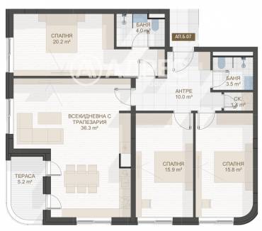 Многостаен апартамент, Пловдив, Център, 667182, Снимка 1