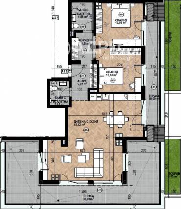 Тристаен апартамент, София, Кръстова вада, 677182, Снимка 1