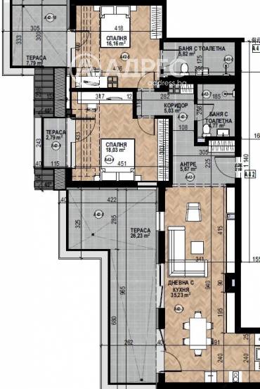 Тристаен апартамент, София, Кръстова вада, 677183, Снимка 1