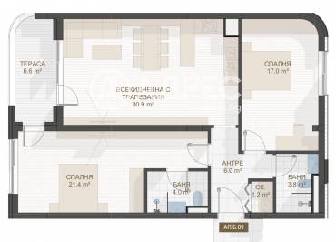 Тристаен апартамент, Пловдив, Център, 667184, Снимка 1