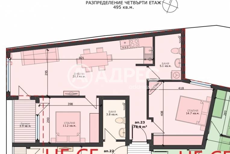 Тристаен апартамент, Варна, Погребите, 668184, Снимка 2