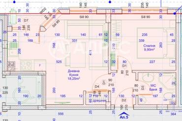 Двустаен апартамент, Варна, Лятно кино Тракия, 676186, Снимка 1