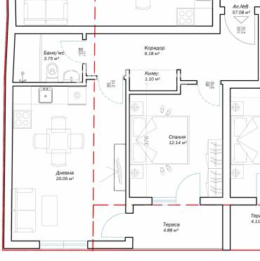 Двустаен апартамент, Варна, Гранд Мол Варна, 659188, Снимка 1