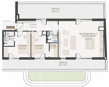 Тристаен апартамент, Пловдив, Център, 667192, Снимка 1