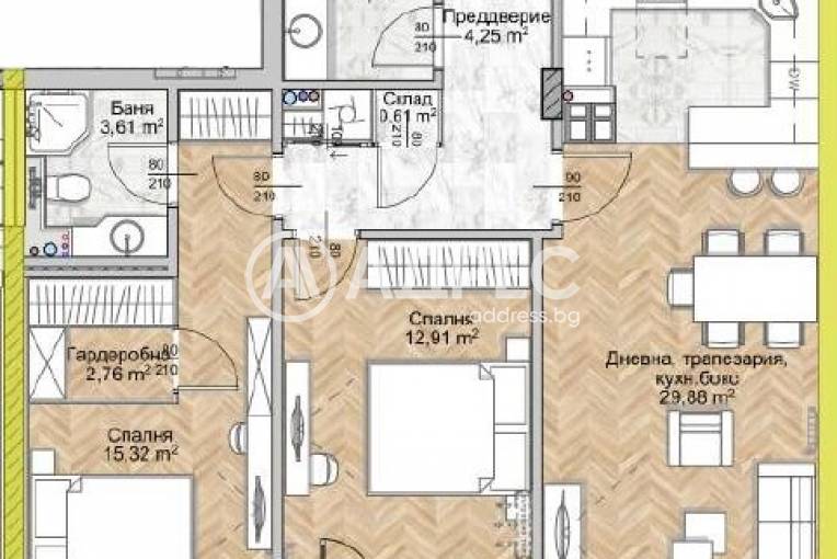 Тристаен апартамент, София, Люлин 8, 675193, Снимка 1