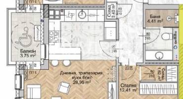 Тристаен апартамент, София, Люлин 8, 675194, Снимка 1