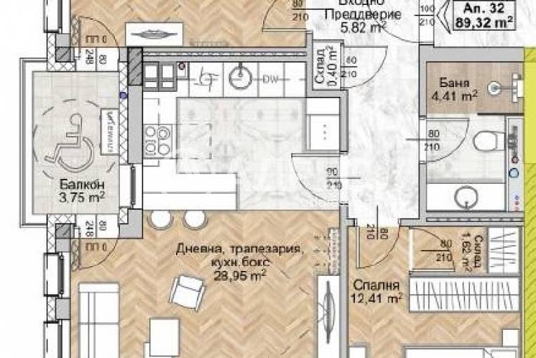 Тристаен апартамент, София, Люлин 8, 675194, Снимка 1