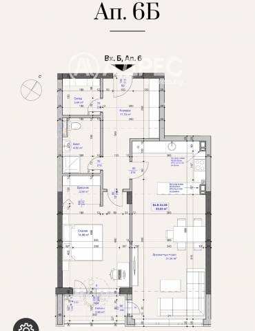 Тристаен апартамент, София, Лагера, 686194, Снимка 1