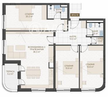 Многостаен апартамент, Пловдив, Център, 667195, Снимка 1