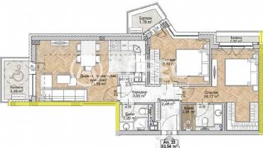 Тристаен апартамент, София, Люлин 8, 675195, Снимка 1