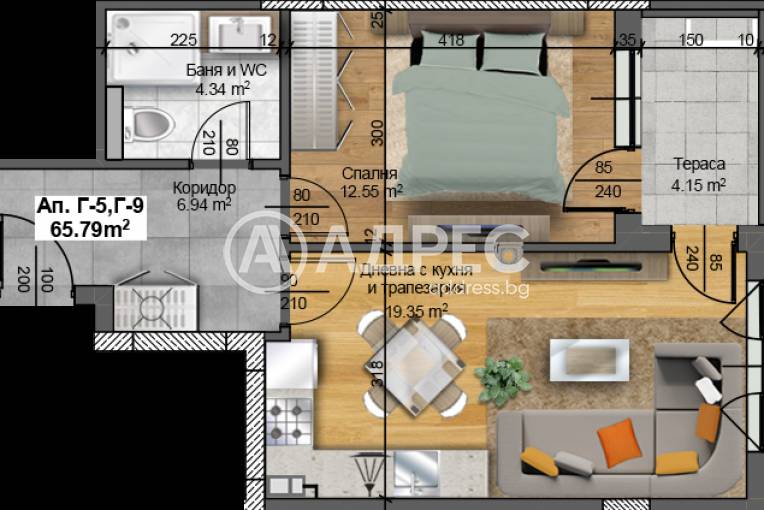Двустаен апартамент, Пловдив, Христо Смирненски, 609197, Снимка 4