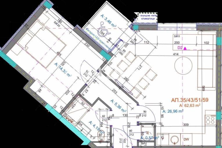 Двустаен апартамент, Бургас, Братя Миладинови, 672197, Снимка 1