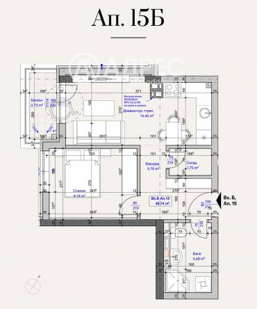 Двустаен апартамент, София, Лагера, 686198, Снимка 1