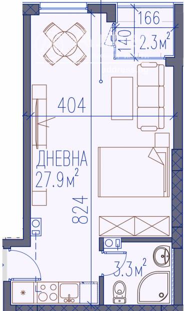 Едностаен апартамент, Пловдив, Христо Смирненски, 552199, Снимка 1