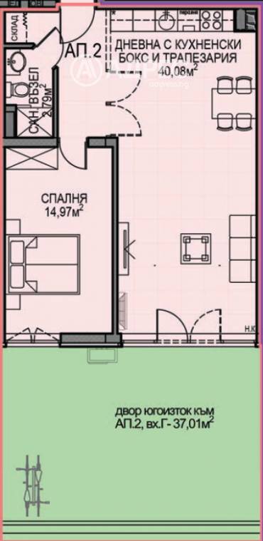 Двустаен апартамент, София, Обеля 2, 687200, Снимка 1