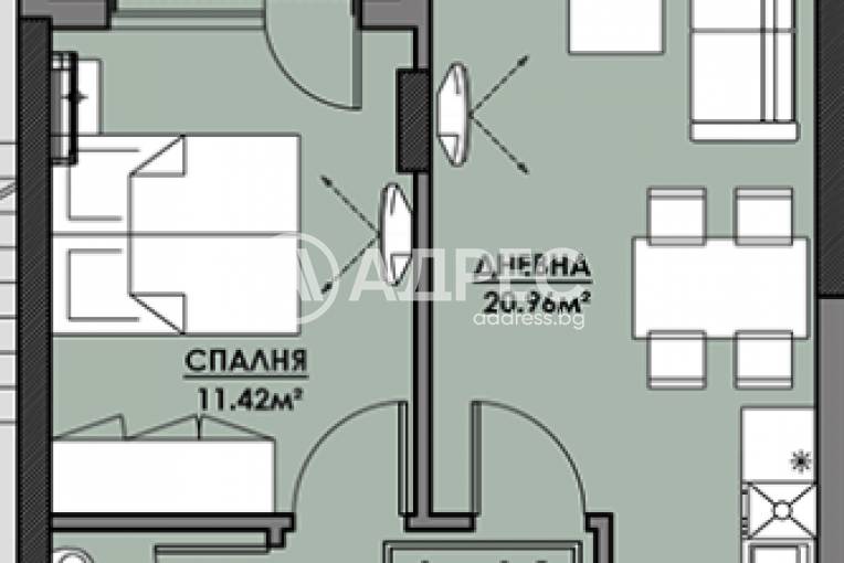 Двустаен апартамент, Бургас, Славейков, 621201, Снимка 1