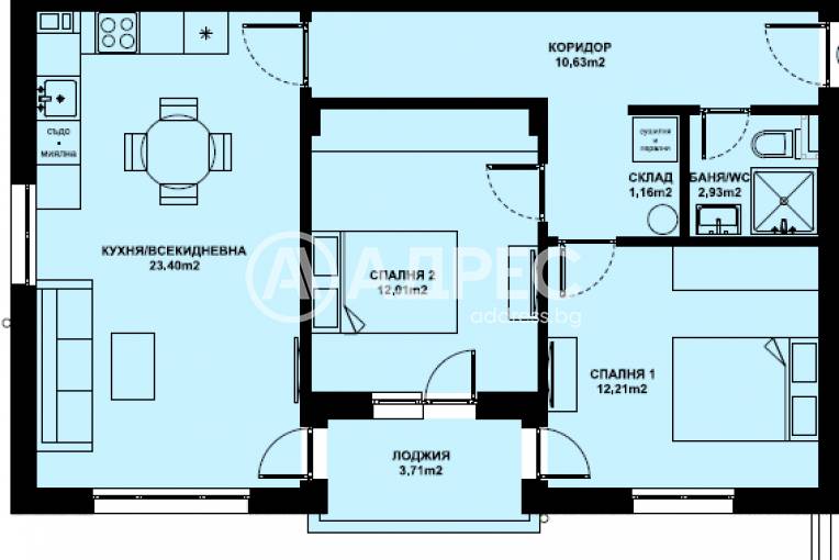 Тристаен апартамент, Благоевград, Изгрев, 674202, Снимка 1