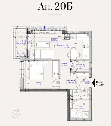 Двустаен апартамент, София, Лагера, 686202, Снимка 1