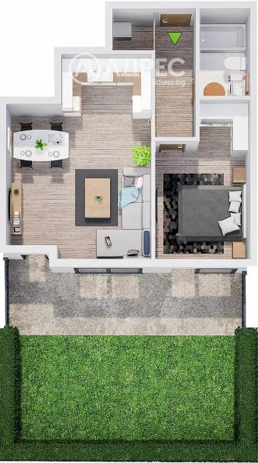 Двустаен апартамент, Пловдив, Прослав, 688203, Снимка 1