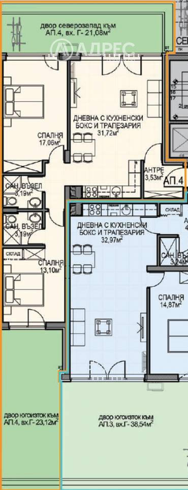Тристаен апартамент, София, Обеля 2, 687205, Снимка 1