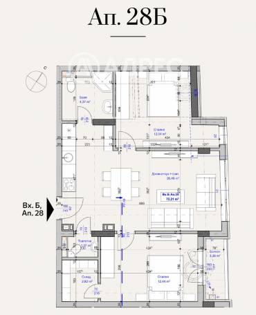 Тристаен апартамент, София, Лагера, 686206, Снимка 1